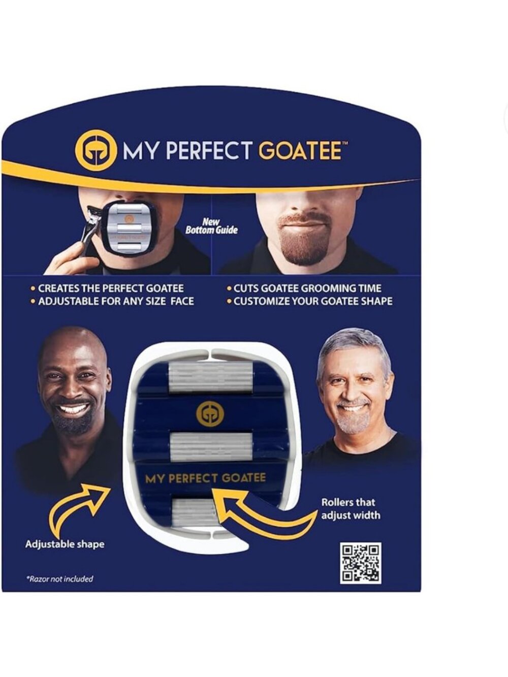 Adjustable Goatee Shaper Template - Beard Trimming Tool for Perfect Symmetry